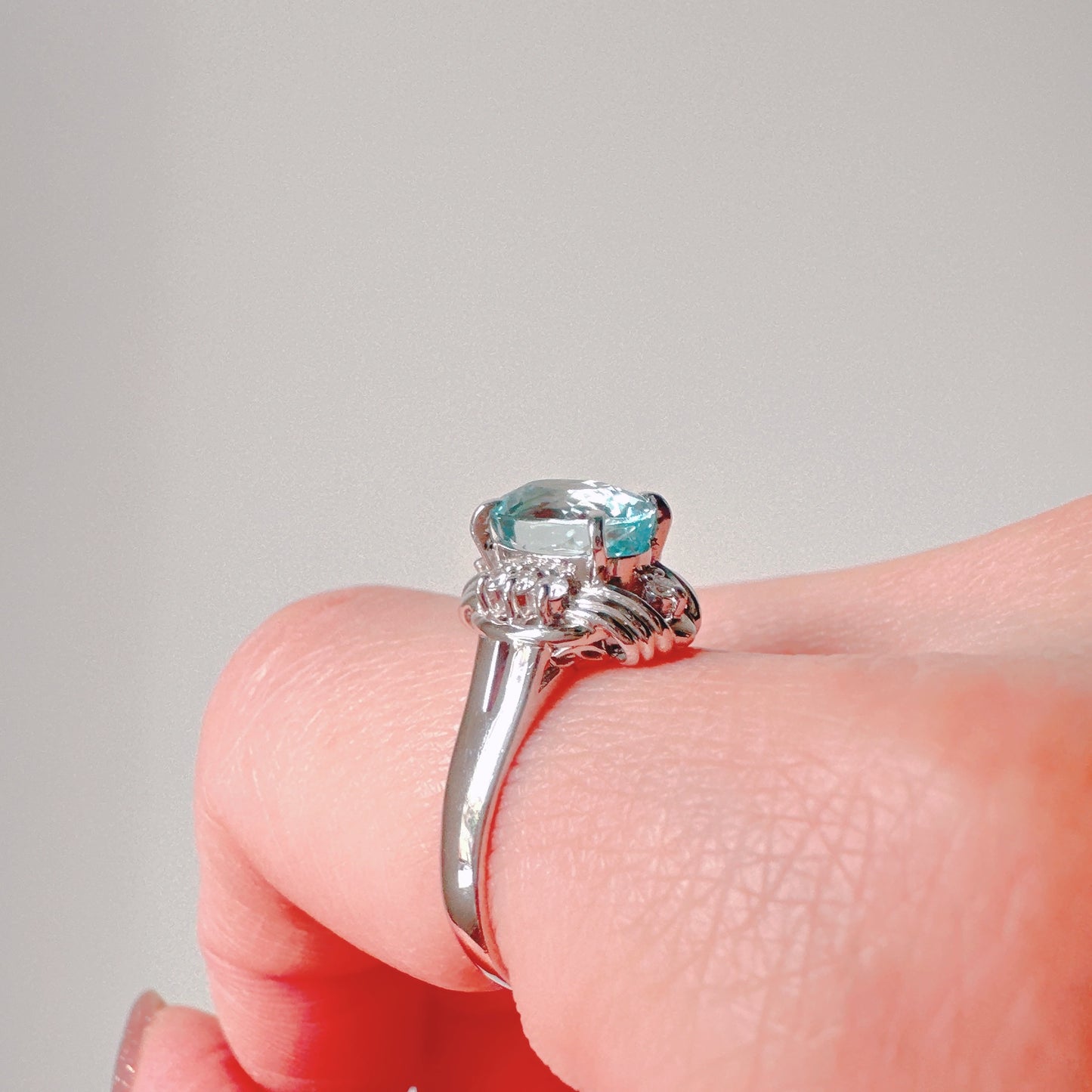 Pt900 アクアマリン リング #12.3