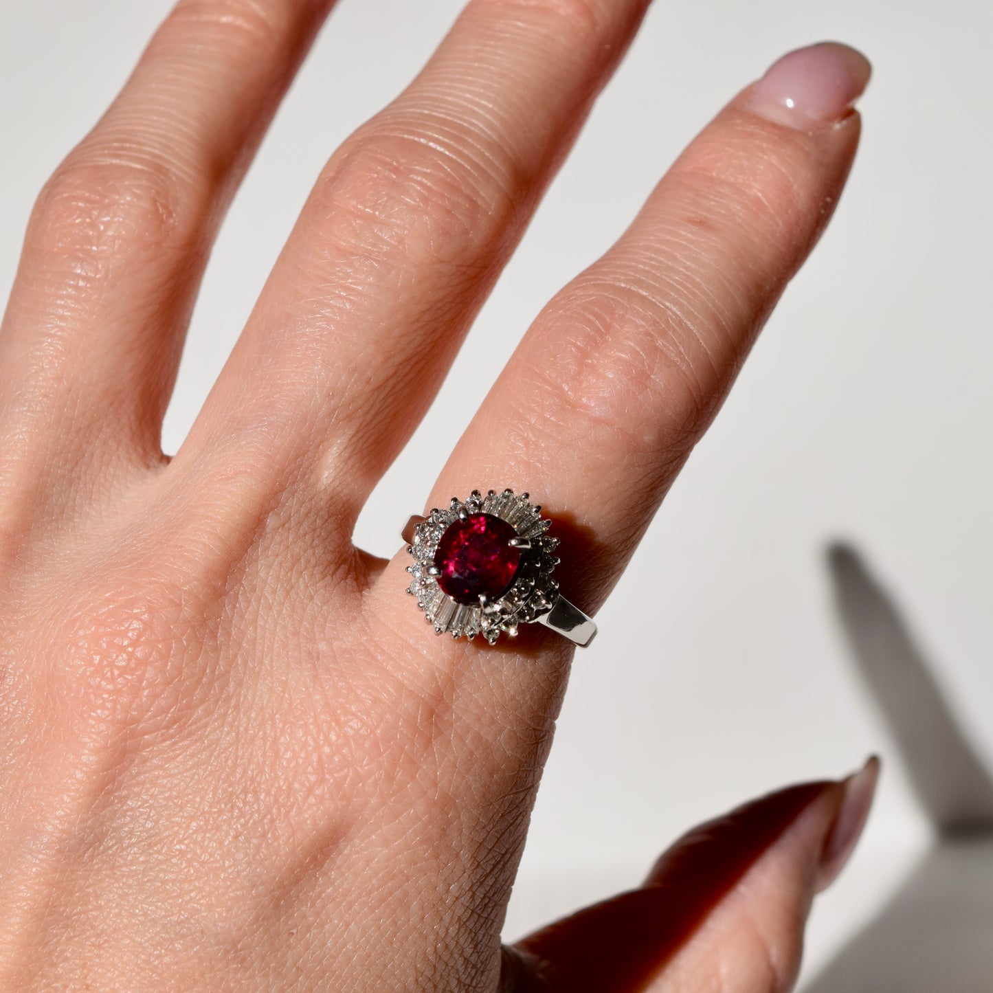 Pt900 オーバルカット ルビー リング #14