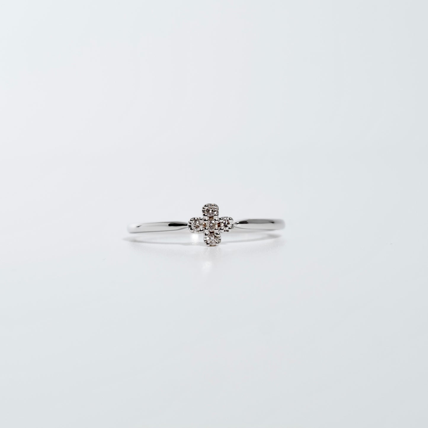 K18WG フラワーモチーフリング #15