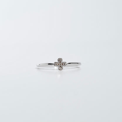 K18WG フラワーモチーフリング #15