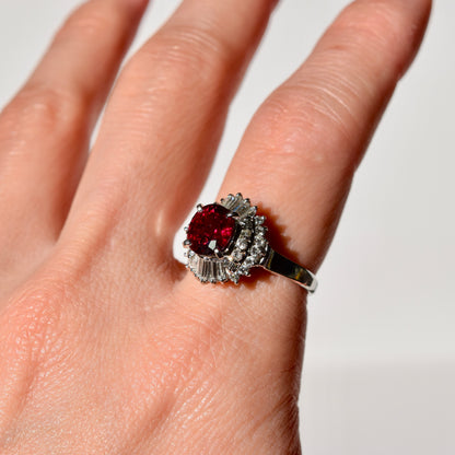 Pt900 オーバルカット ルビー リング #14