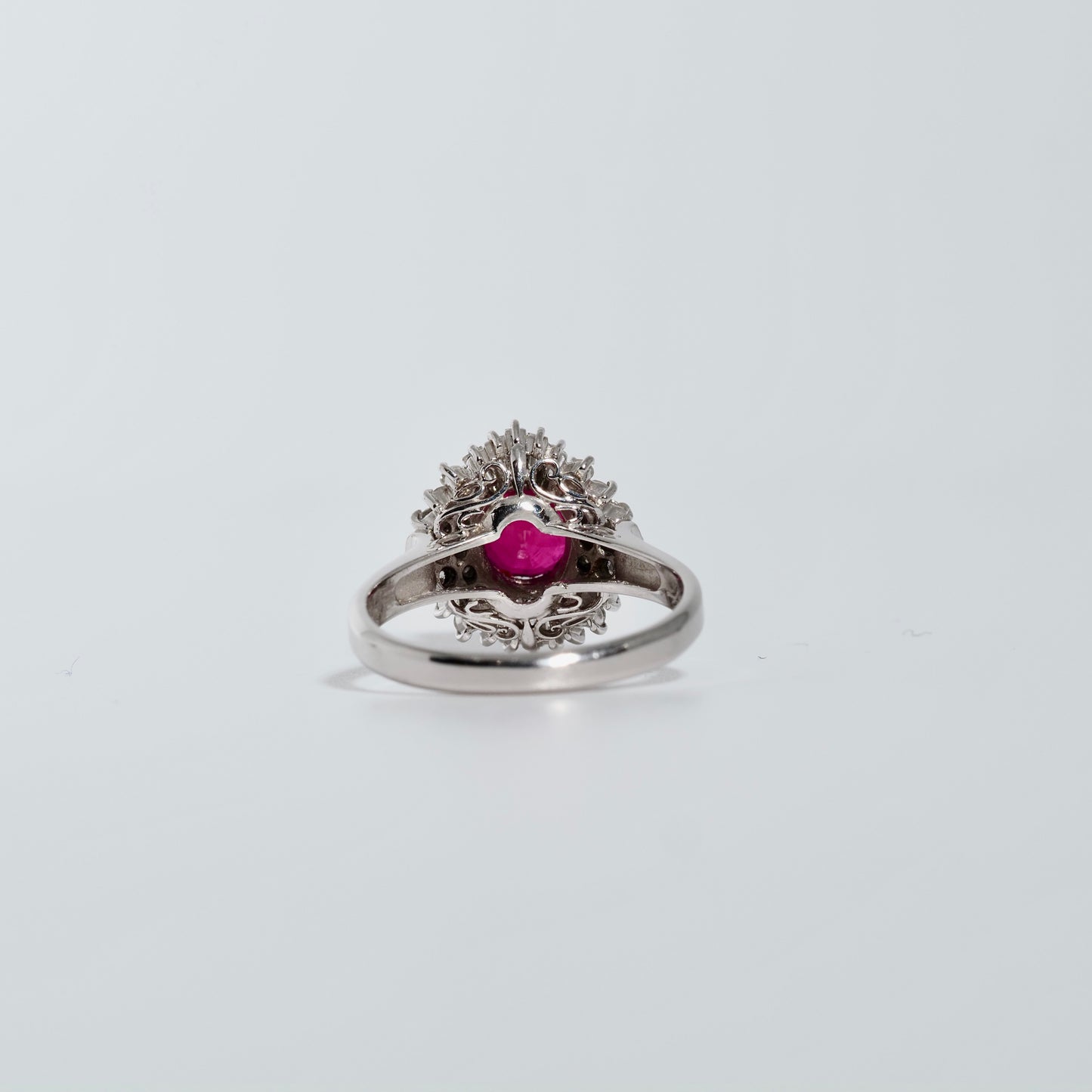 Pt900 オーバルカット ルビー リング #14