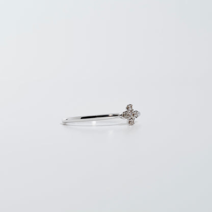 K18WG フラワーモチーフリング #15