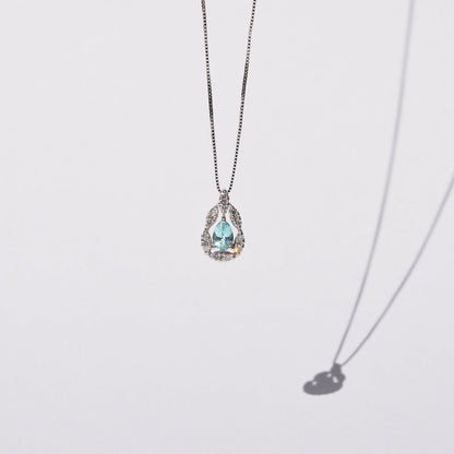 K18WG パライバトルマリン ネックレス