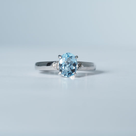 Pt900 アクアマリン リング #11