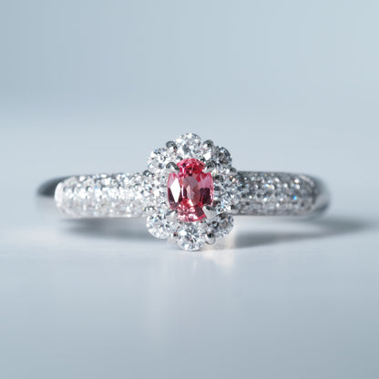 Pt900 パパラチアサファイア リング #12