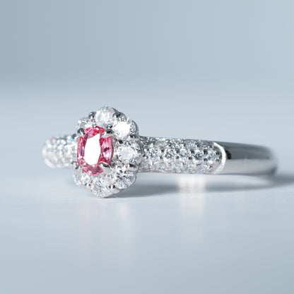 Pt900 パパラチアサファイア リング #12