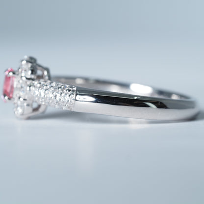 Pt900 パパラチアサファイア リング #12