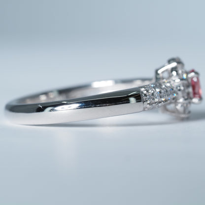 Pt900 パパラチアサファイア リング #12