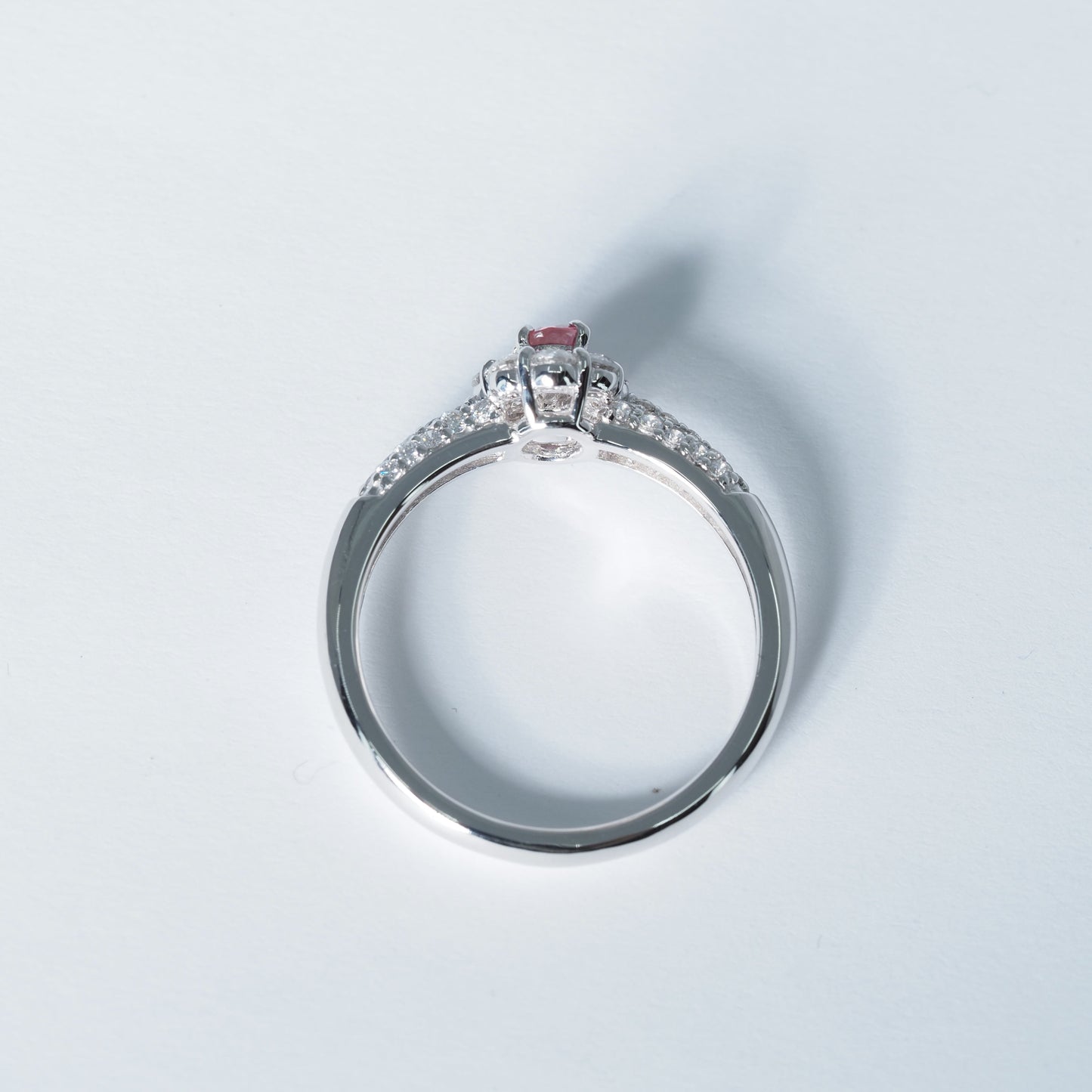 Pt900 パパラチアサファイア リング #12