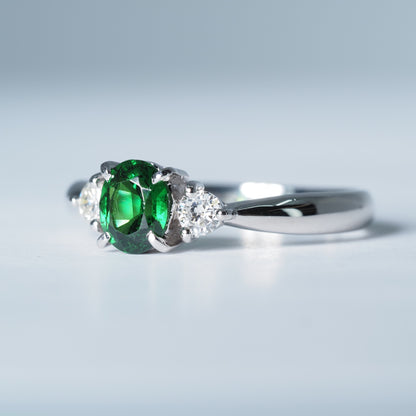 Pt900 ツァボライト リング #13