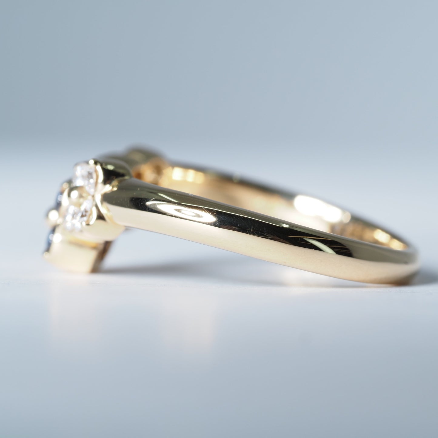 K18 フラワー サファイア リング #13