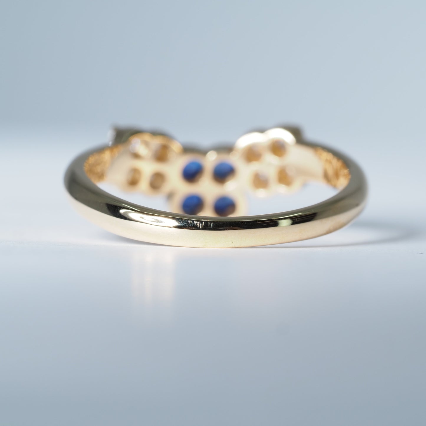 K18 フラワー サファイア リング #13