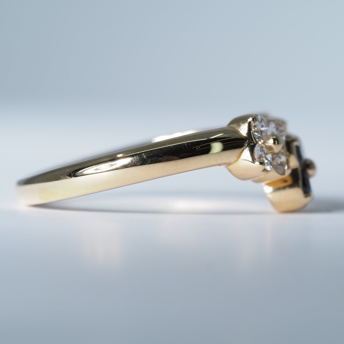 K18 フラワー サファイア リング #13