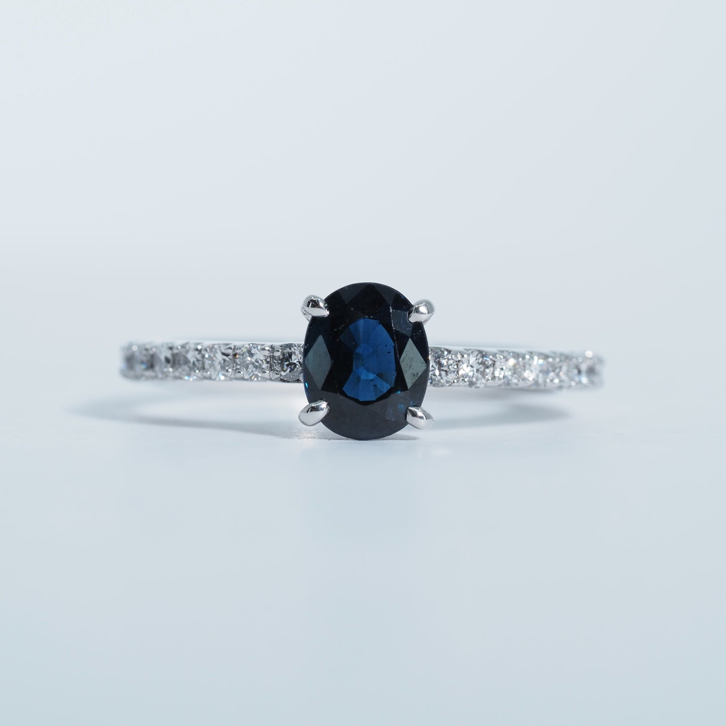 K18WG サファイア ダイヤ リング #8.5