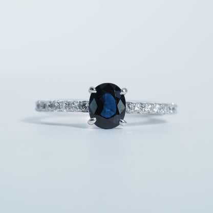 K18WG サファイア ダイヤ リング #8.5