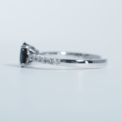 K18WG サファイア ダイヤ リング #8.5