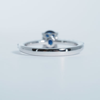 K18WG サファイア ダイヤ リング #8.5