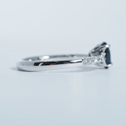 K18WG サファイア ダイヤ リング #8.5