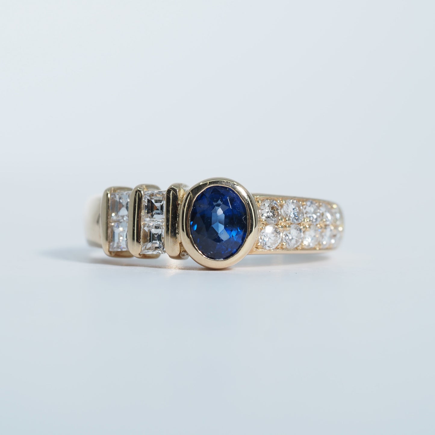 K18 アシンメトリー サファイア リング #9