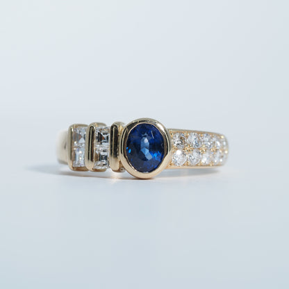 K18 アシンメトリー サファイア リング #9