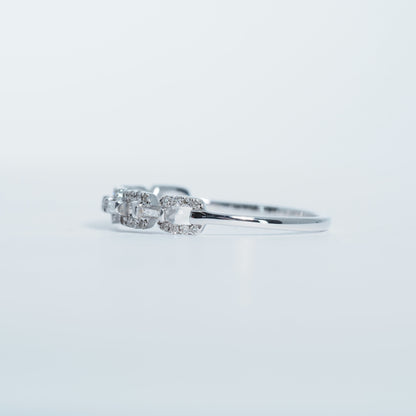 K18WG ダイヤ スクエアリング #15