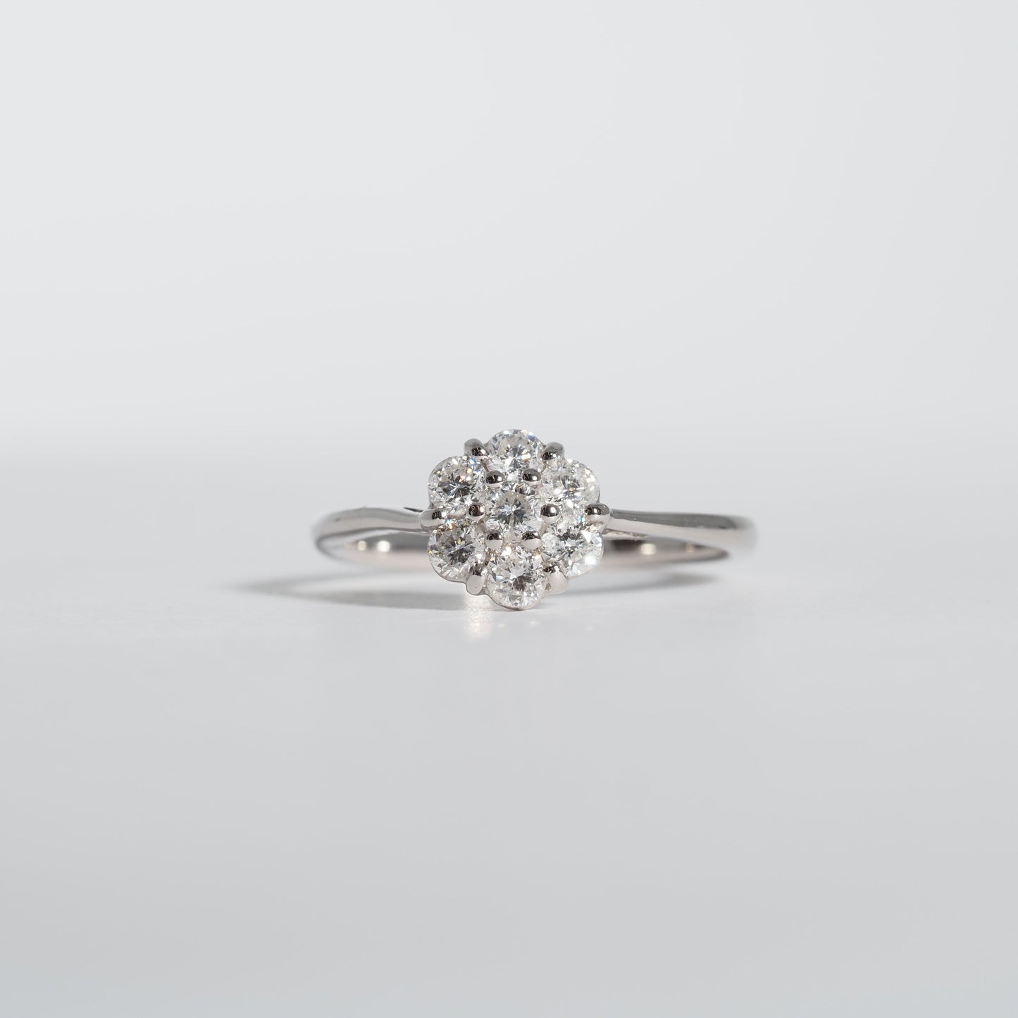 Pt900 スモールフラワー ダイヤ リング #11.5