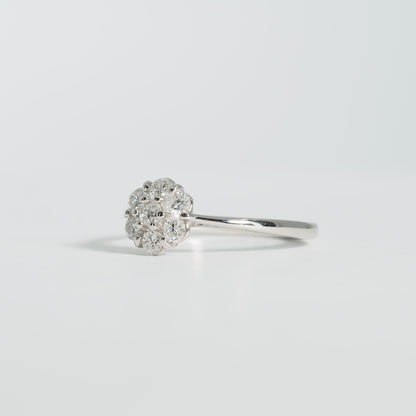 Pt900 スモールフラワー ダイヤ リング #11.5