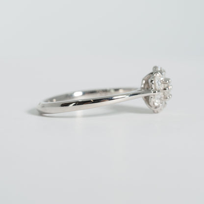 Pt900 スモールフラワー ダイヤ リング #11.5