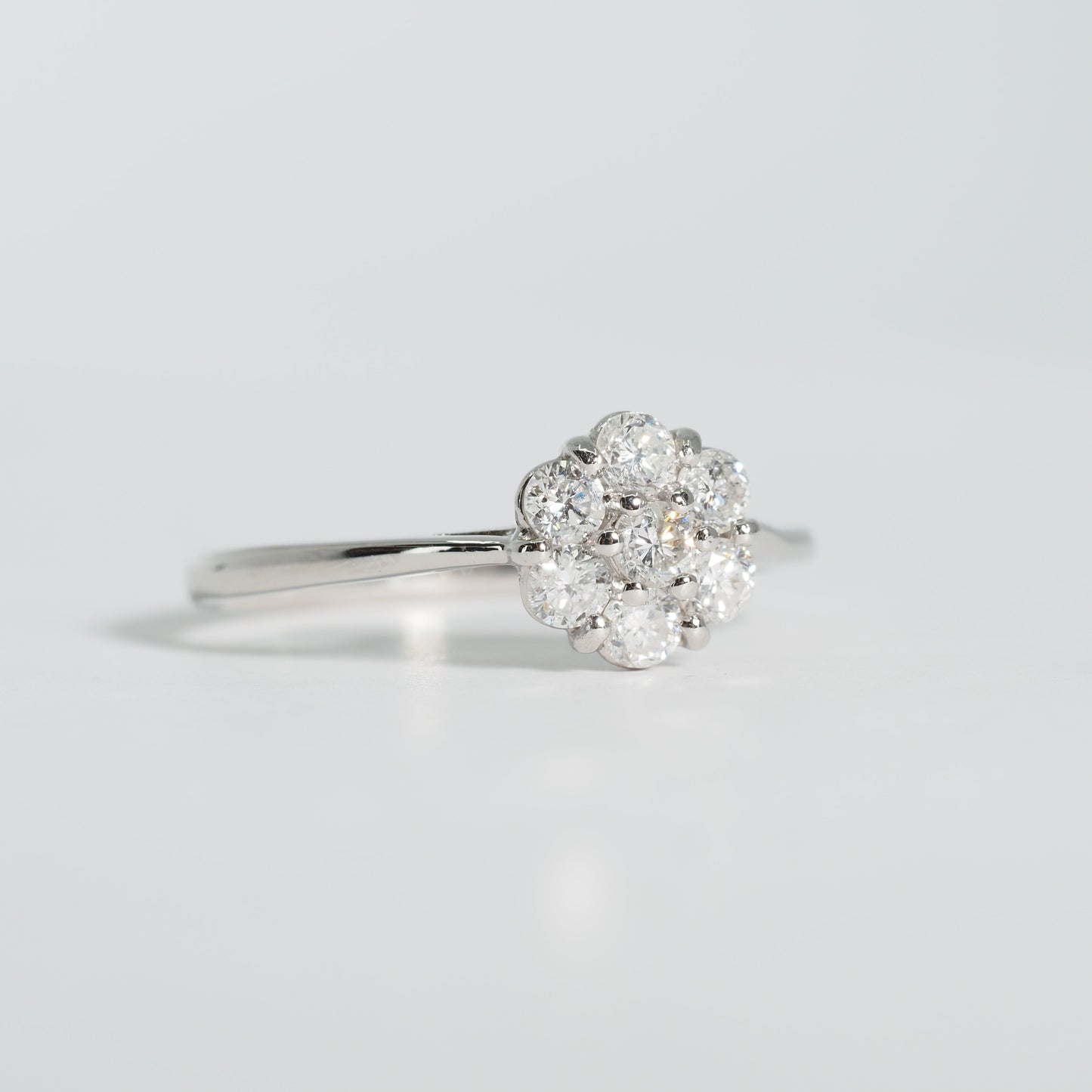 Pt900 スモールフラワー ダイヤ リング #11.5