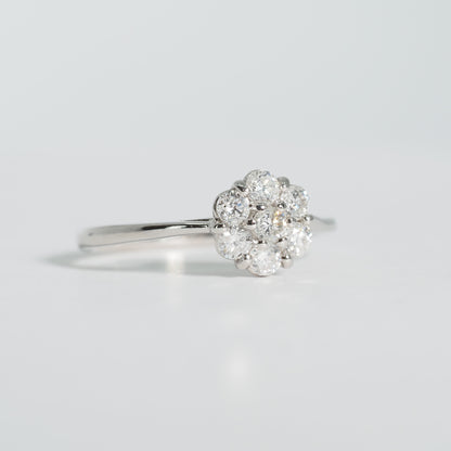 Pt900 スモールフラワー ダイヤ リング #11.5