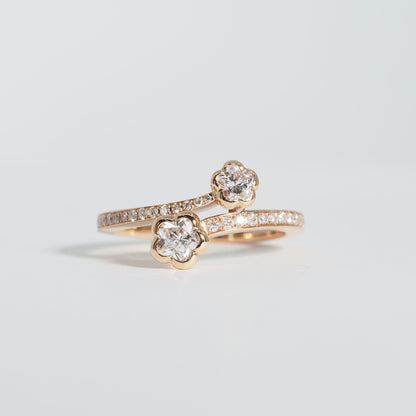 K18 クロス フラワー リング #11