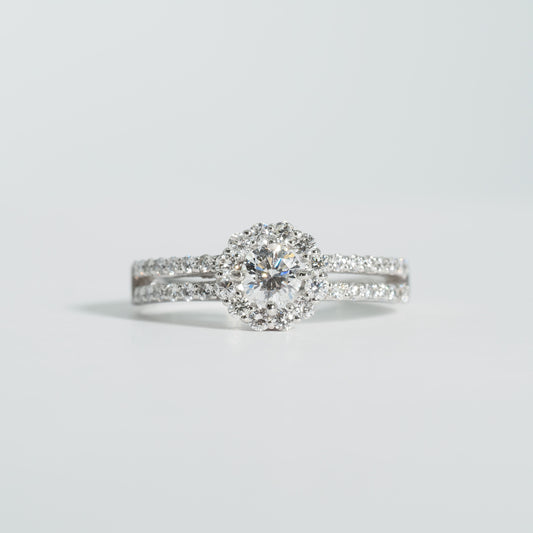 Pt900 ダブルアーム ヘイロー リング #14