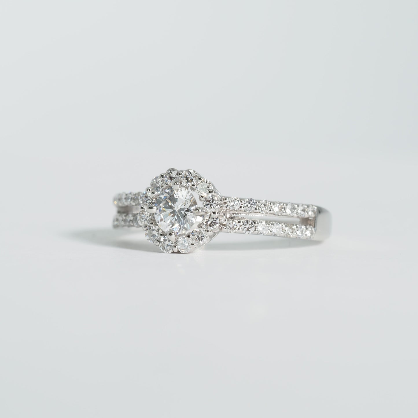 Pt900 ダブルアーム ヘイロー リング #14