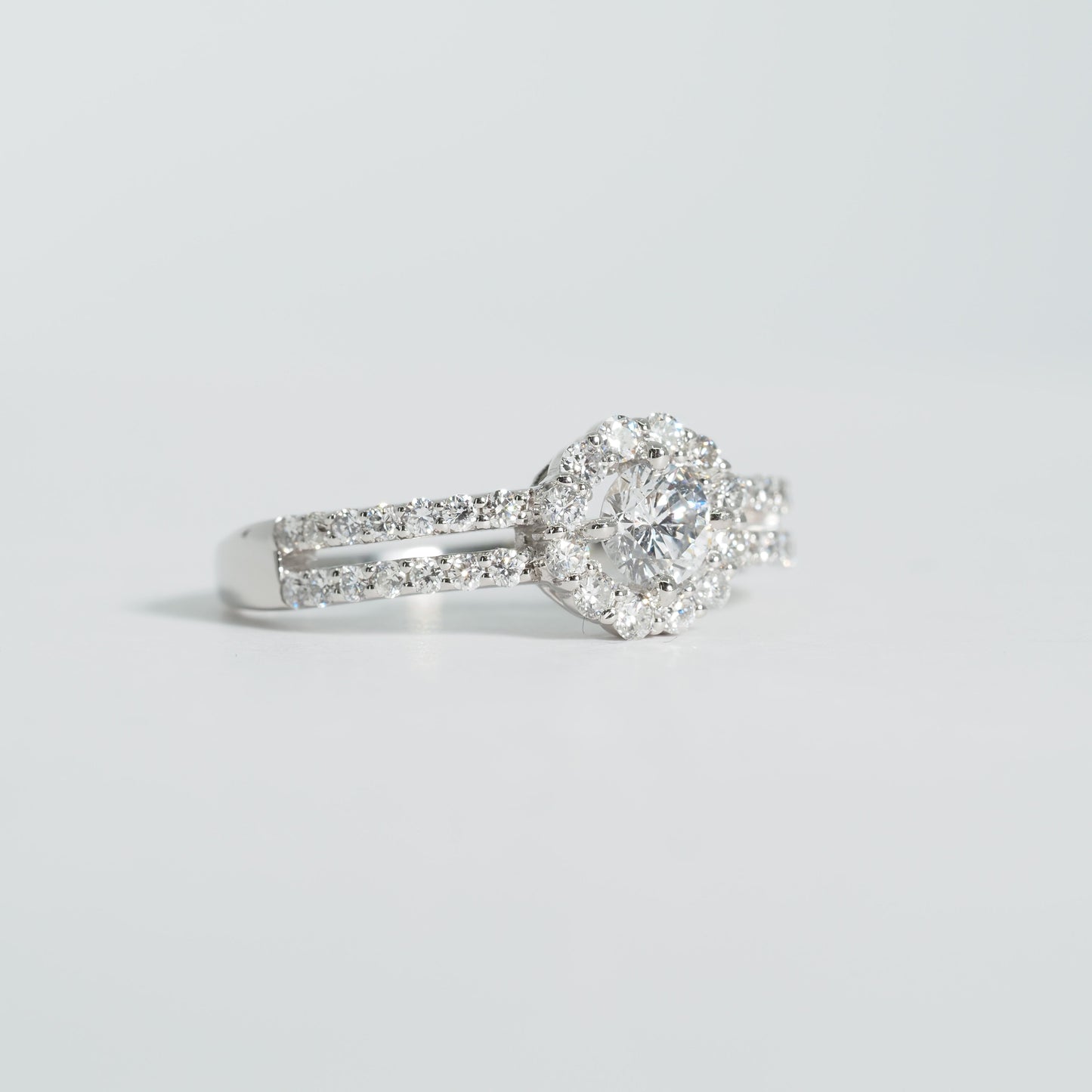 Pt900 ダブルアーム ヘイロー リング #14