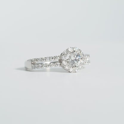 Pt900 ダブルアーム ヘイロー リング #14