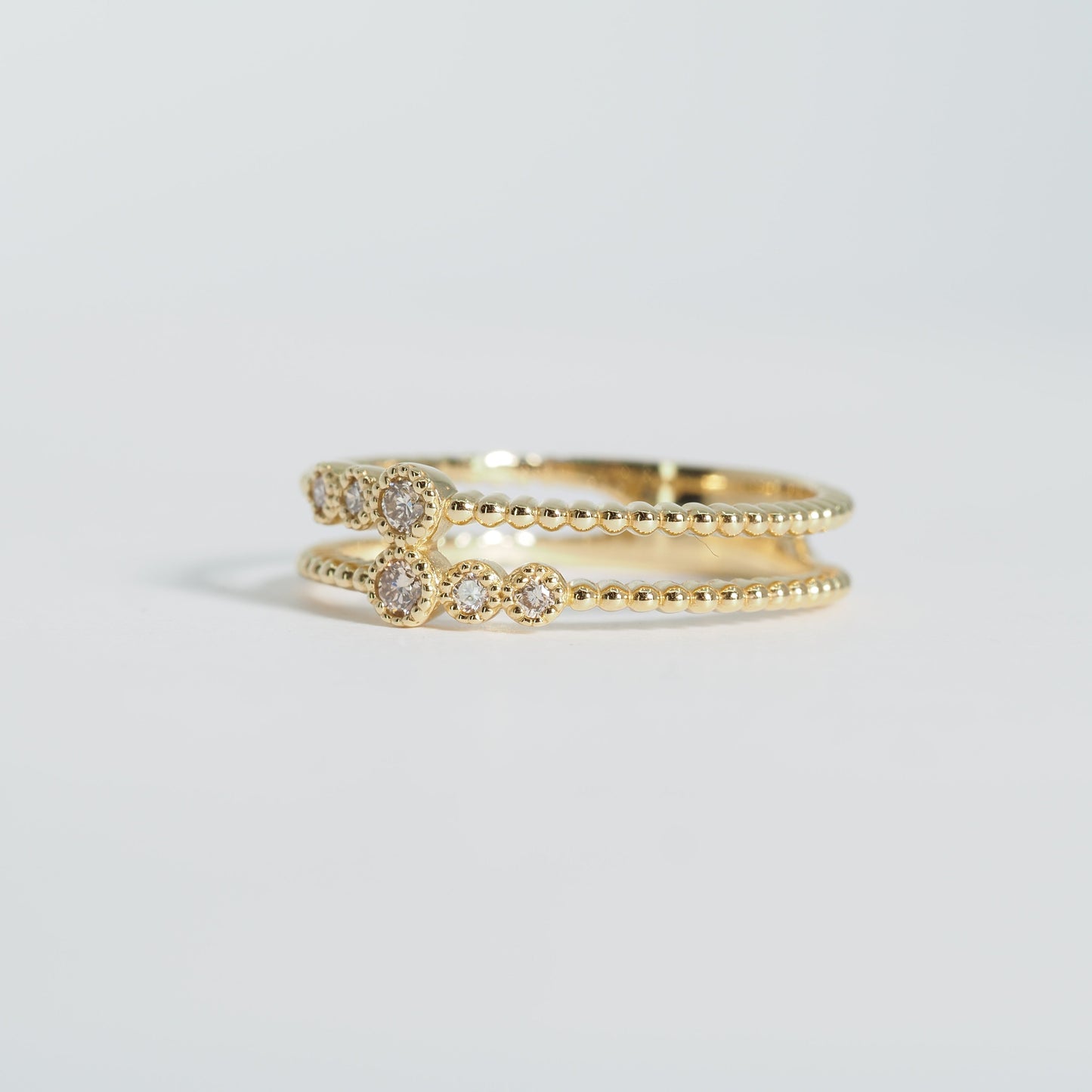 K18 ダブルライン ダイヤ リング #11.5