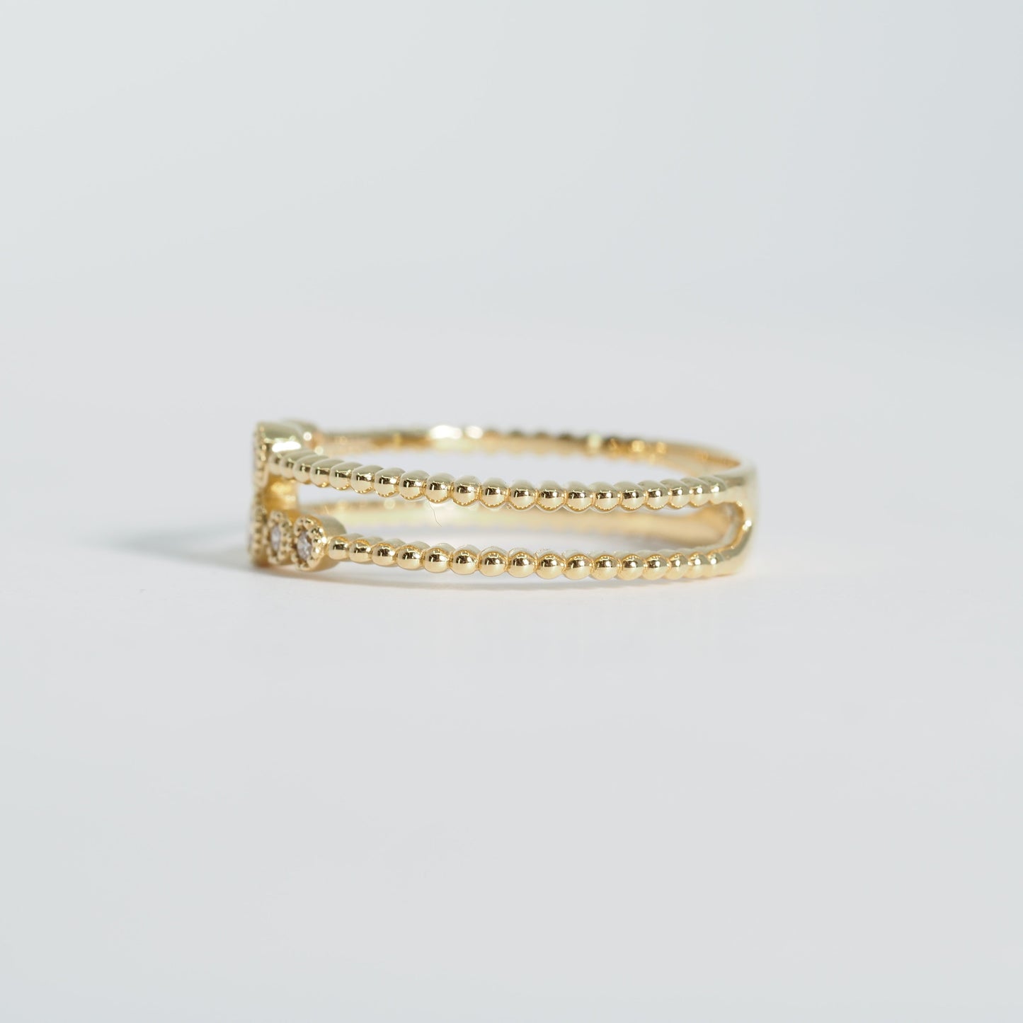 K18 ダブルライン ダイヤ リング #11.5