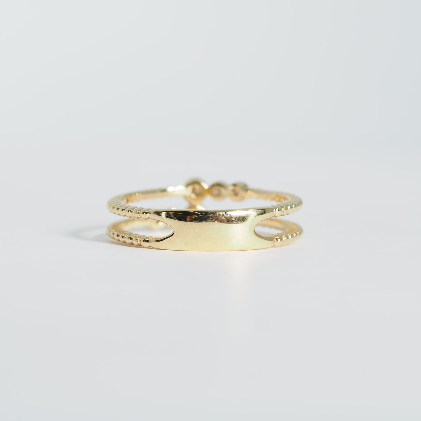 K18 ダブルライン ダイヤ リング #11.5