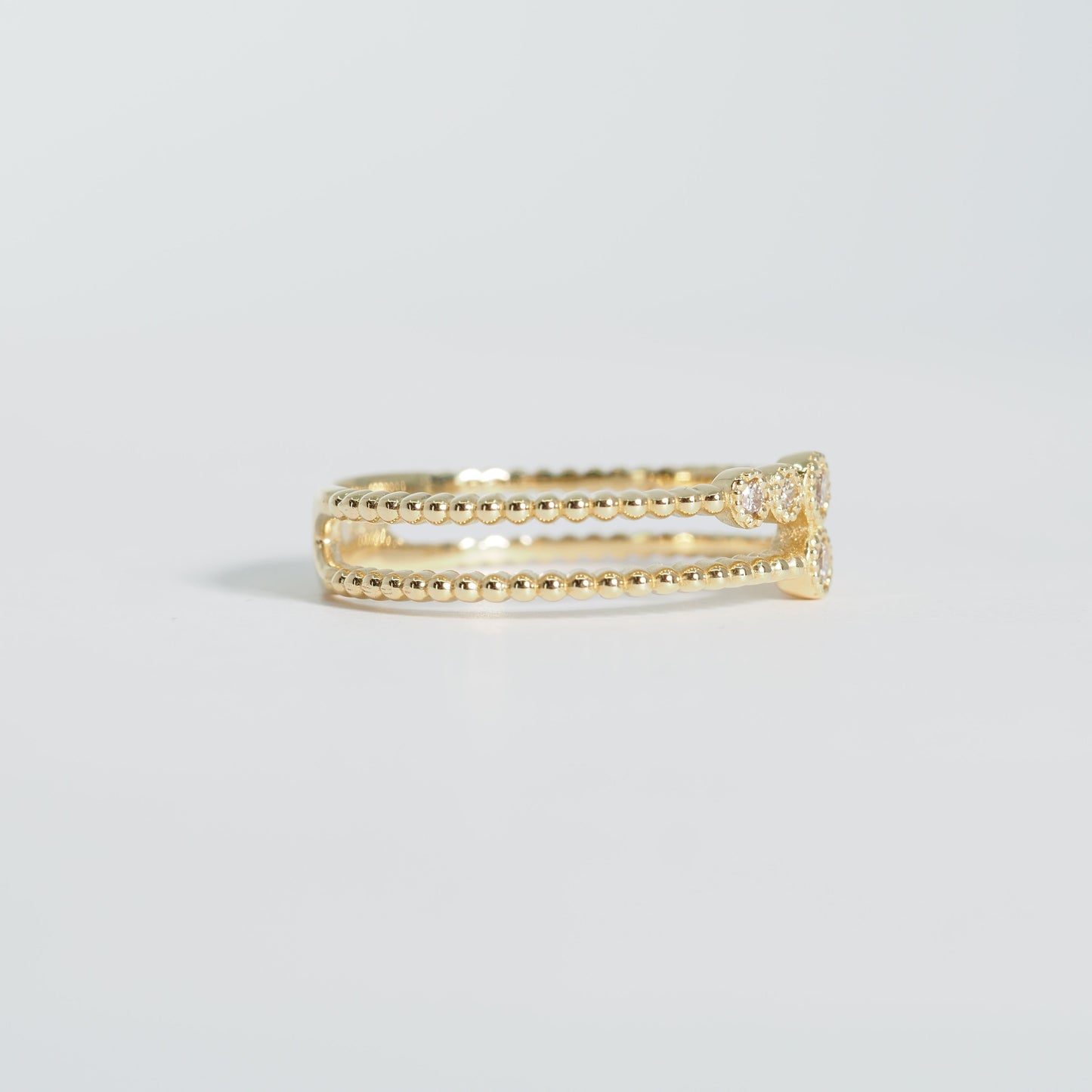 K18 ダブルライン ダイヤ リング #11.5