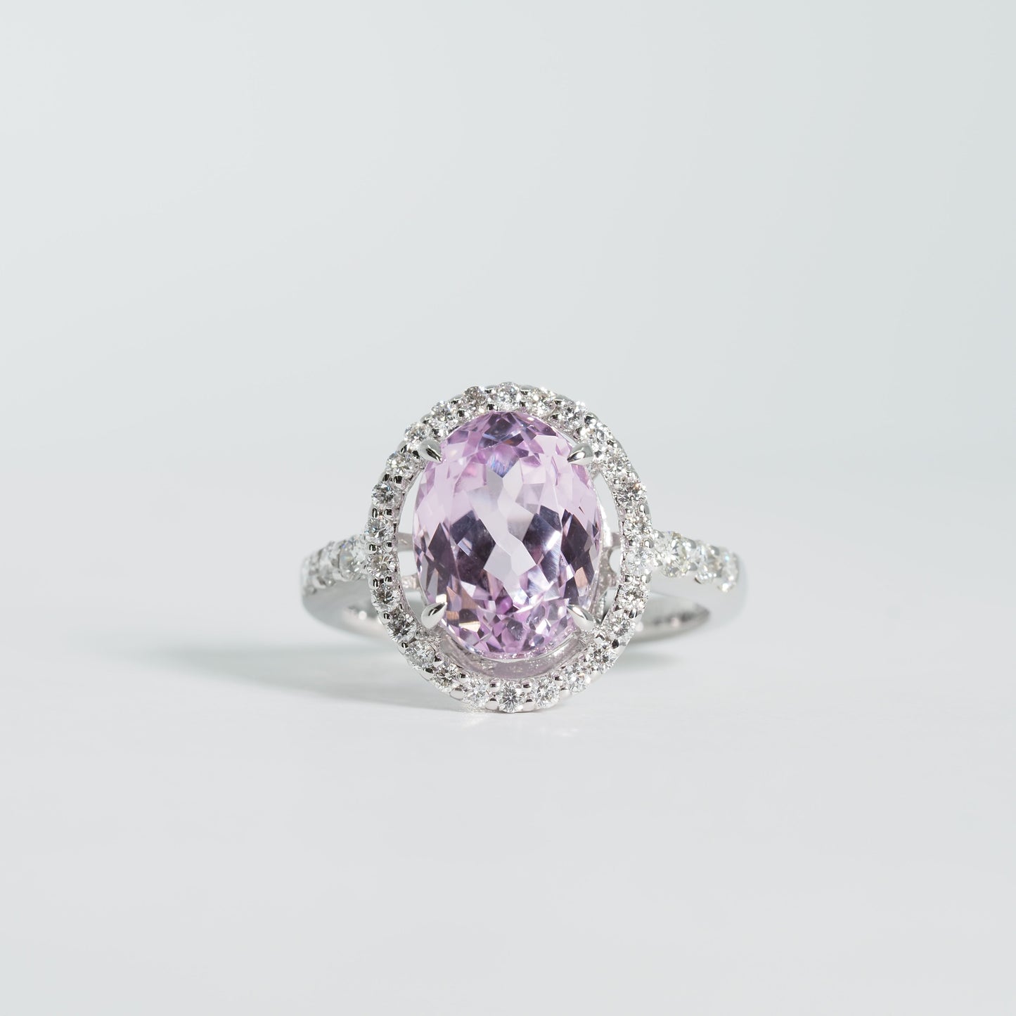 K18WG クンツァイト ダイヤ リング #12