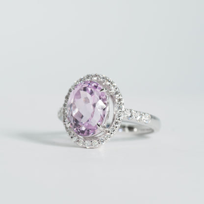 K18WG クンツァイト ダイヤ リング #12