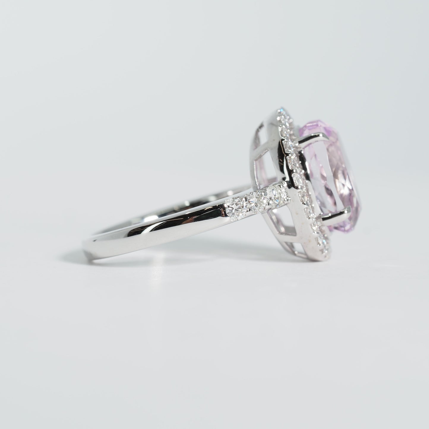 K18WG クンツァイト ダイヤ リング #12