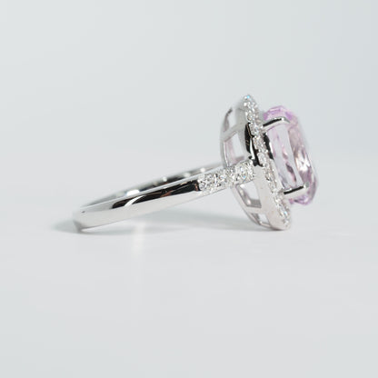 K18WG クンツァイト ダイヤ リング #12