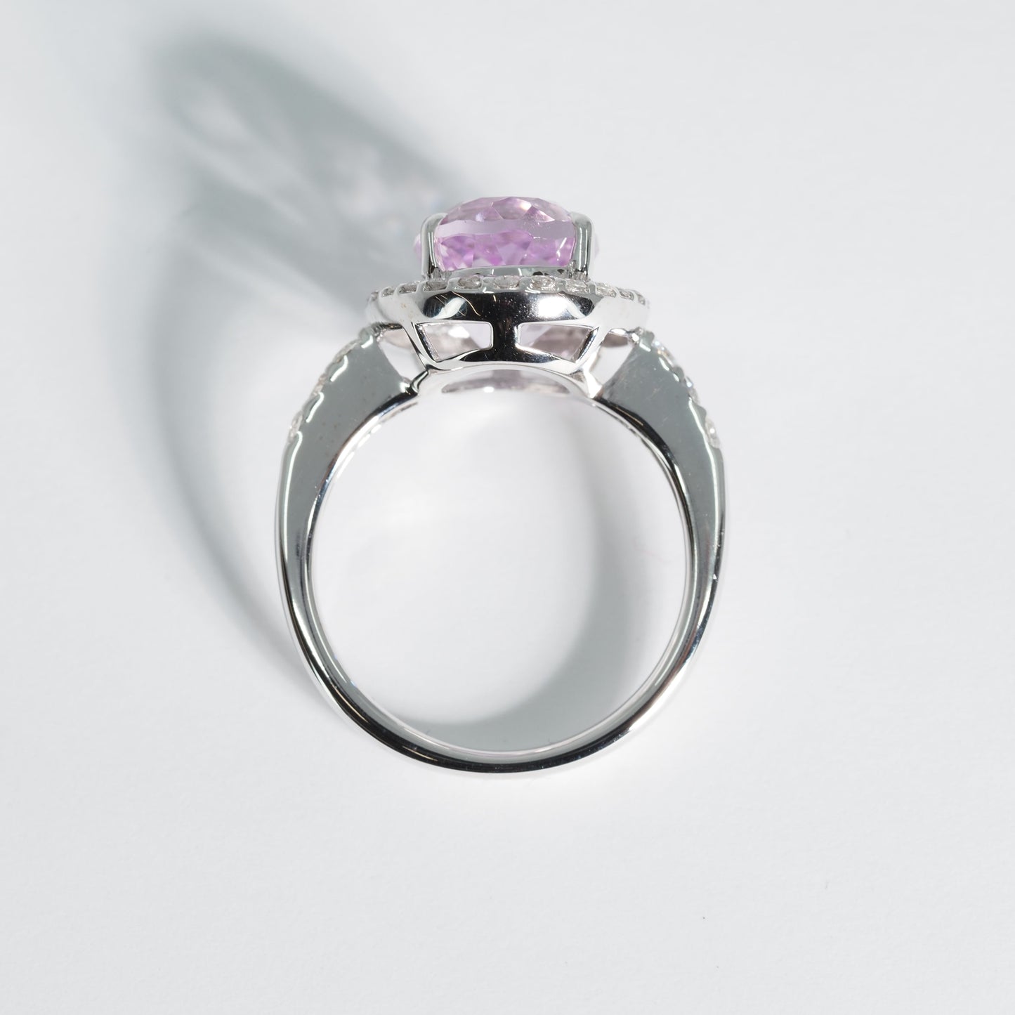 K18WG クンツァイト ダイヤ リング #12