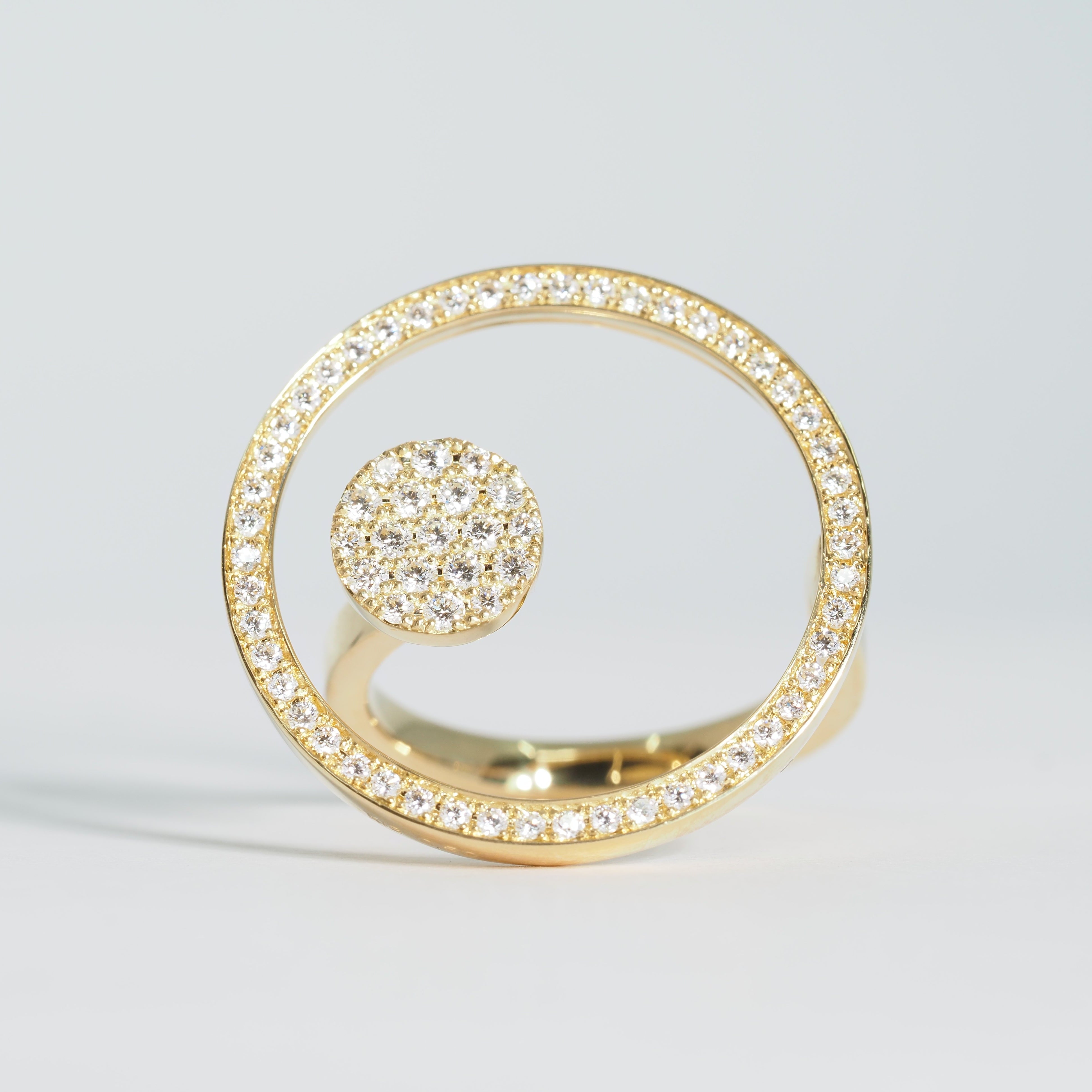 K18 サークル ダイヤリング #13 – ALINA