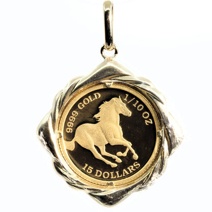 《 NEW IN 》K18 / 24 ホース 1/10oz コイン PD1