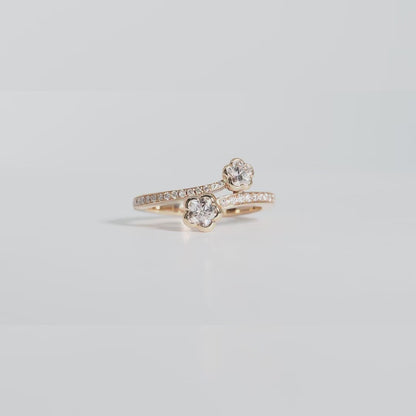 K18 クロス フラワー リング #11